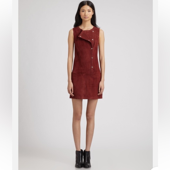 $695 ELIZABETH AND JAMES Stanton suede Leather Shift dress size 0 - Picture 7 of 15